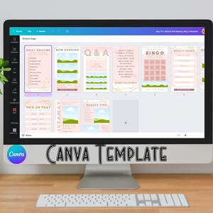 Canva Template -Pink & Gold Social Media Story Posts - Facebook, Pinterest, Instagram