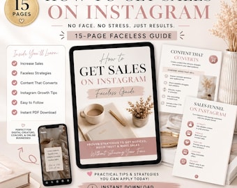 How to Get Sales on Instagram | 15-Page Faceless Guide | Instagram Marketing PDF | Grow Your Business Faceless | Digital Download