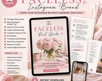 33-Page Faceless Instagram Guide | Instagram Reels Strategy | Content Creator Guide | Digital Download