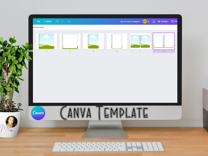 Canva Template Digital Planner Cover Template Notebook Etsy