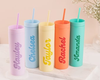 Vaso pastel personalizado H: regalo de propuesta de dama de honor