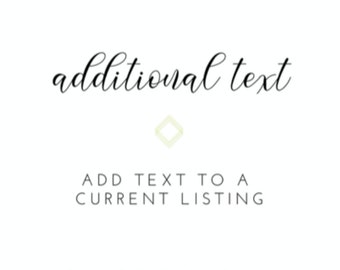 Additional Text | Add On Listing | Custom Text