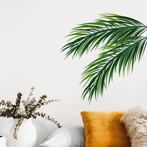 Palm Leaf Banana Wall Sticker Art Wall Tropical Bedroom Living - Etsy