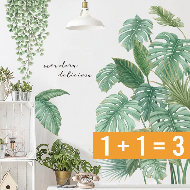 Green Plant Tropical Style Modern Art Wall Sticker Bedroom Living Room Decals Mural Poster Home Deco