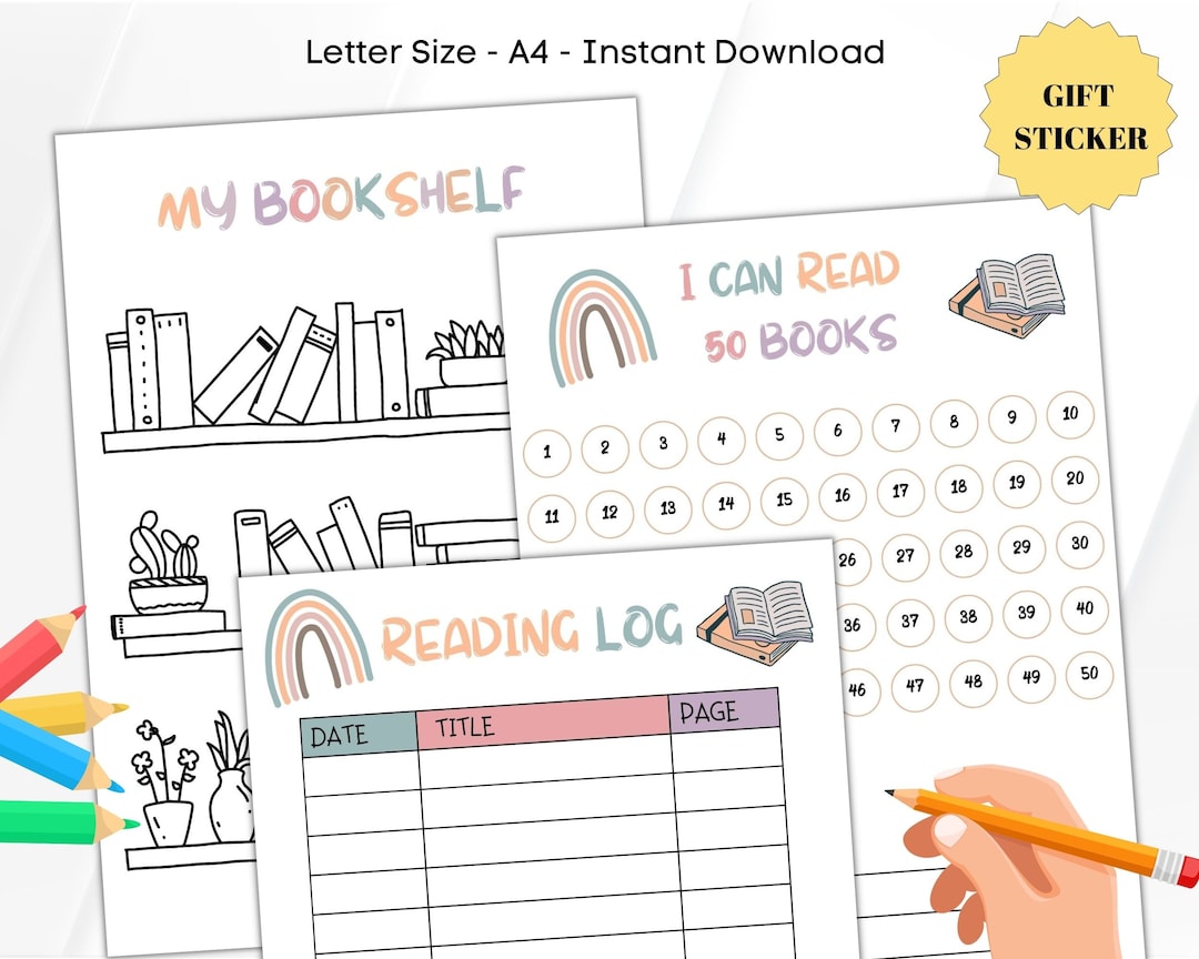 Kids Reading Tracker Printable Kids Reading Log Daily - Etsy