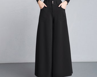 Cropped pants, flare skirt pants, plus size trousers, Wide leg pants,casual customized pants P036