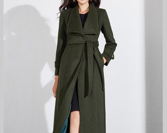 Long Wool Coat: Double Breasted Winter Coat Dress