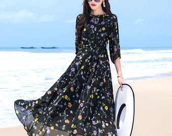 flowered chiffon gowns