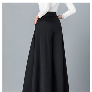 Flare skirt pants, Women's cotton pants, wide leg pants, cropped pants,plus size trousers, casual customized pants P031