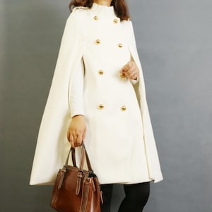 Wool cape coat, Women&#39;s poncho, woolen coat, winter coat, poncho coat, womens cape, wool poncho, winter plus size shawl C0069