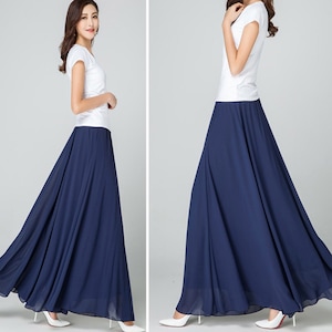 Formal Long Maxi Skirt, High Waisted Skirt, Wedding Skirt, Bridal Skirt,  Blue Taffeta Skirt, Asymmetric Skirt 