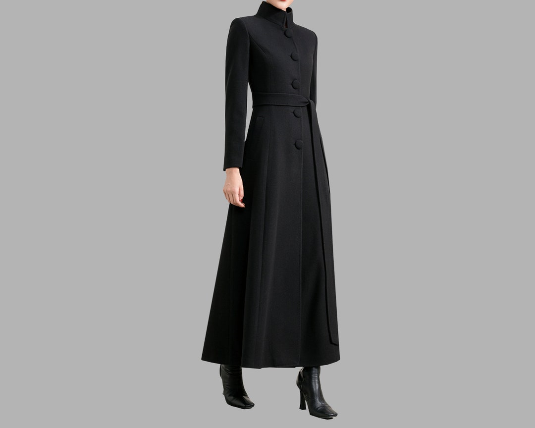 Wool Coat Women, Winter Coat, Long Jacket,high Collar Coat , Coat Dress ...