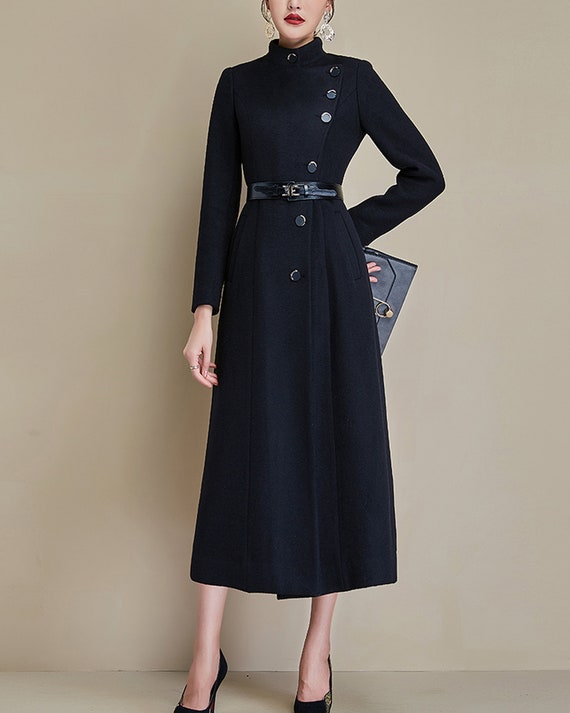 Women's Winter Wool Dress Coat Double Breasted Pea Coat Long Trench Co –  Imperial Highland Supplies