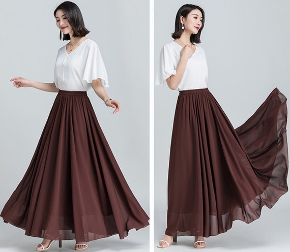 Women High Waist Long Skirt Sweet Pleated Ladies Steetwear Bow Skirt Solid  Color Maxi Skirts Full Length Flared Ladies Skirts - AliExpress