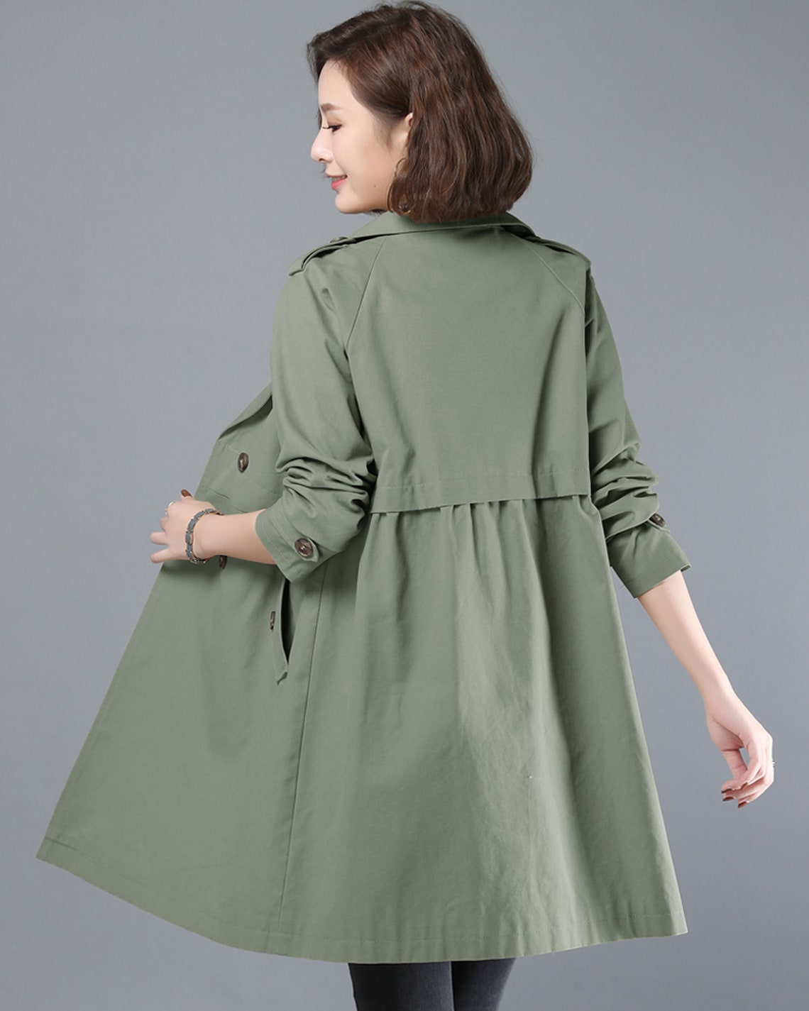 Green jacketcotton jacket women winter coat Maxi | Etsy