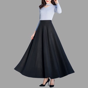 スカート WOOL SKIRT WITH REMOVABLE BELT Wool Skirt With Belt, Winter Skirt, Custom Made Skirt, Midi