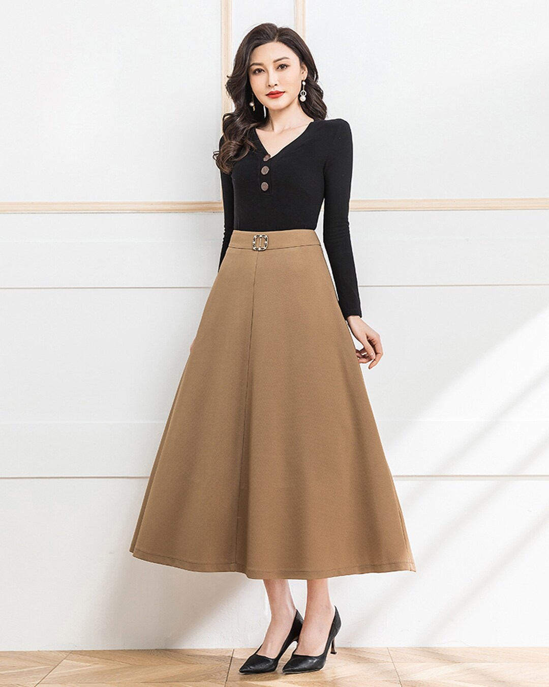 Mel gather skirt　ANDMARY　BROWN　M▲▲▲ il_1080xN.3712256606_996r.jpg