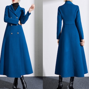 Long coat, Wool coat women, winter coat, long jacket, double breasted jacket, coat dress, wool long coat, warm coat, plus size coat Y0101