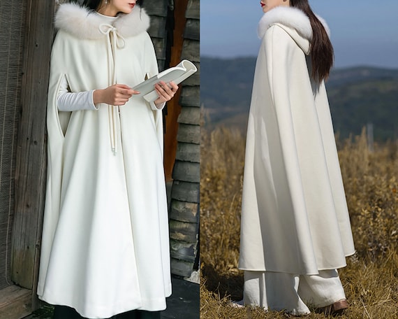 Minetom Damen Umhang Poncho - Wollmantel Mit Gürtel Für Herbst & Winter