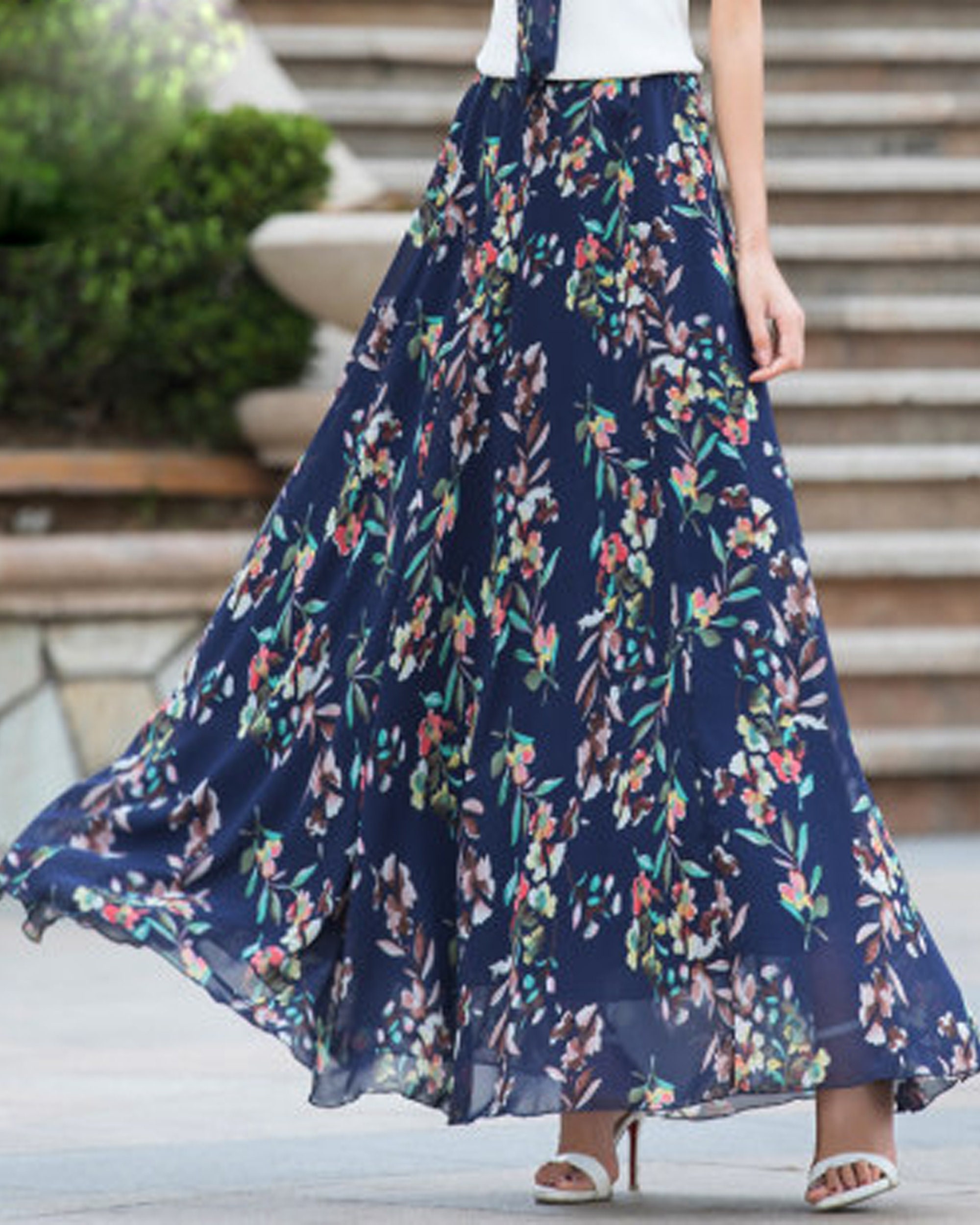 Chiffon Floral Skirt, Printed Skirt, Elastic Waist Skirt, Maxi Skirt, Flare Skirt, High Waist Skirt, Long Skirt, A-line Skirt Q0055 - Etsy Chiffon Floral Skirt, Printed Skirt, Elastic Waist Skirt, Maxi Skirt, Flare Skirt, High Waist Skirt, Long Skirt, A-line Skirt Q0055 - Etsy