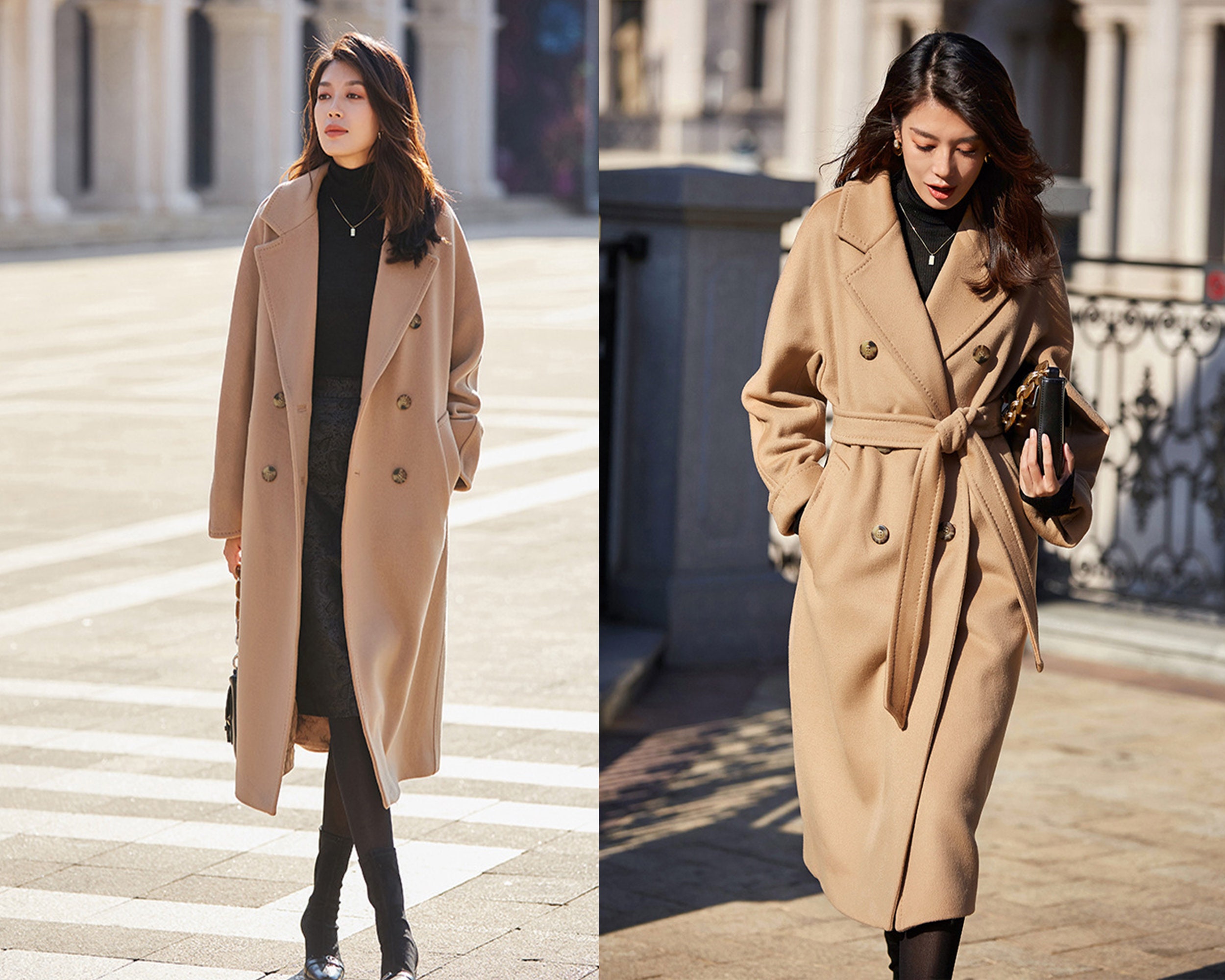 Wool Coat Women, Winter Coat, Long Jacket, Double Breasted Jacket, Coat  Dress, Camel Wool Long Coat, Warm Coat, Plus Size Coat Y056 -  Hong Kong