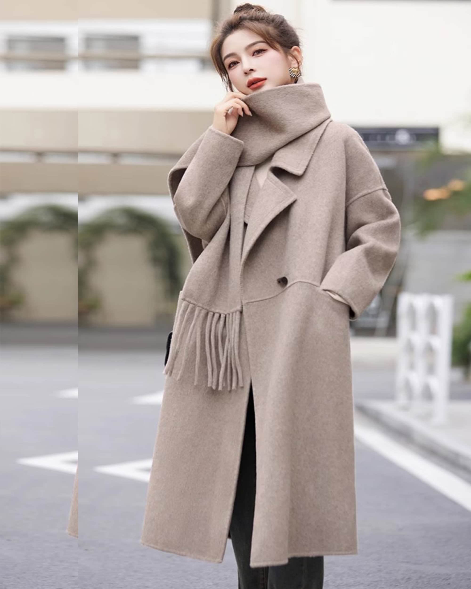 半額以下【todayful】Merino wool overcoat 36 Scarf Collar Wool Coat – INSISFEMME