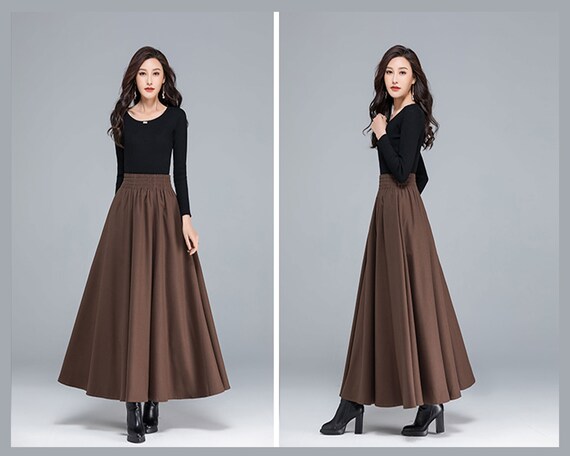 【I AM MARI】Joanne Flared Long Skirt (belt set) Anka Maxi Skirt – FAN ALL FLAMES