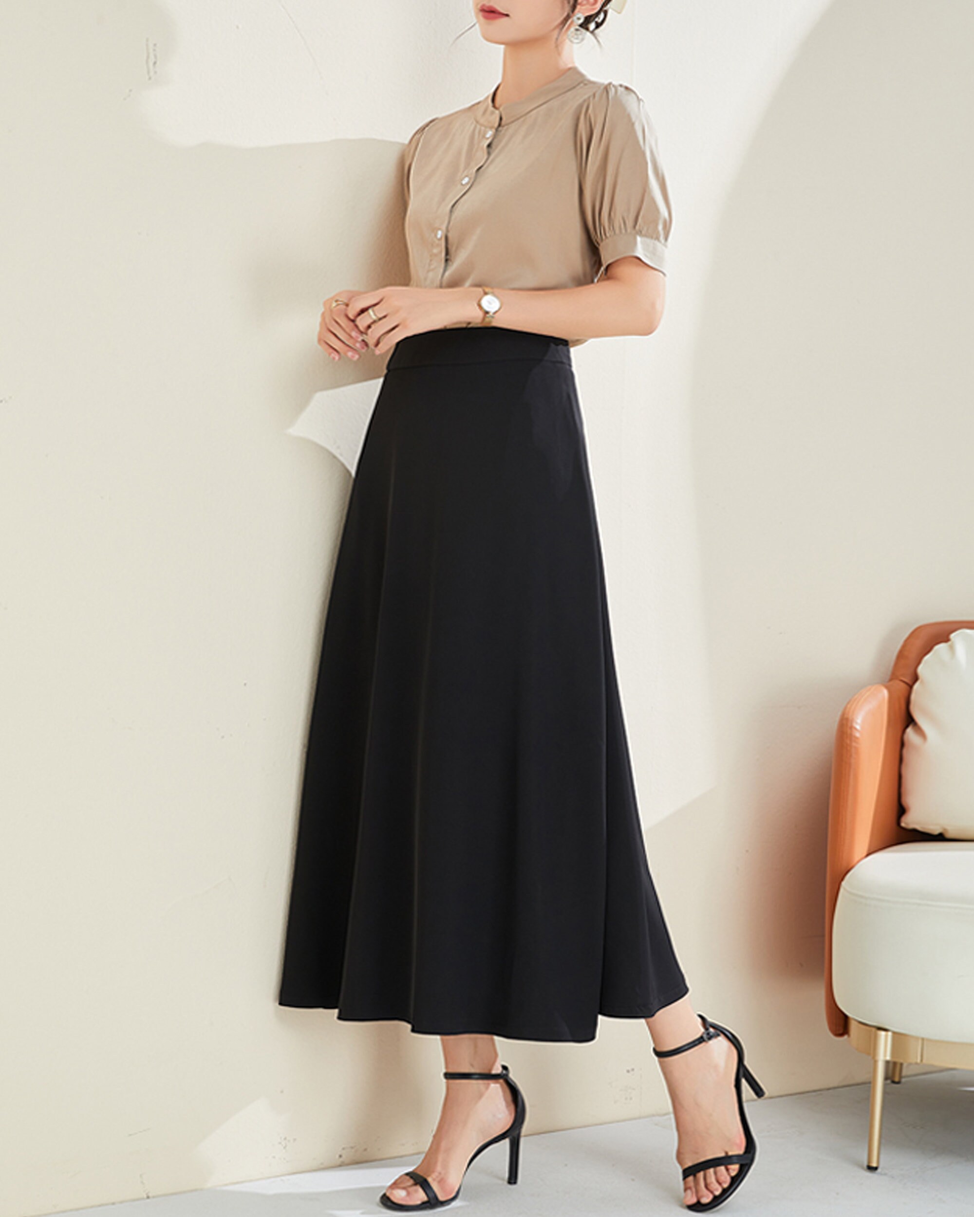 9*6様 Star Flayered Midi Skirt (Black) Tulle midi skirt Black / Gray For Women | Maje