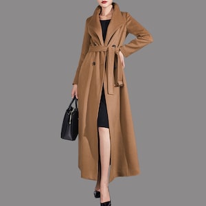 Wool Coat Women, Cashmere Winter Coat, Long Jacket, Double
