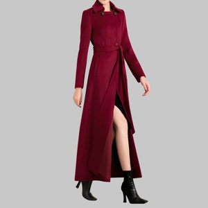 Wool coat dress, Double breasted jacket, Wool coat women, Cashmere winter coat, long jacket, handmade long coat, plus size coat Y004