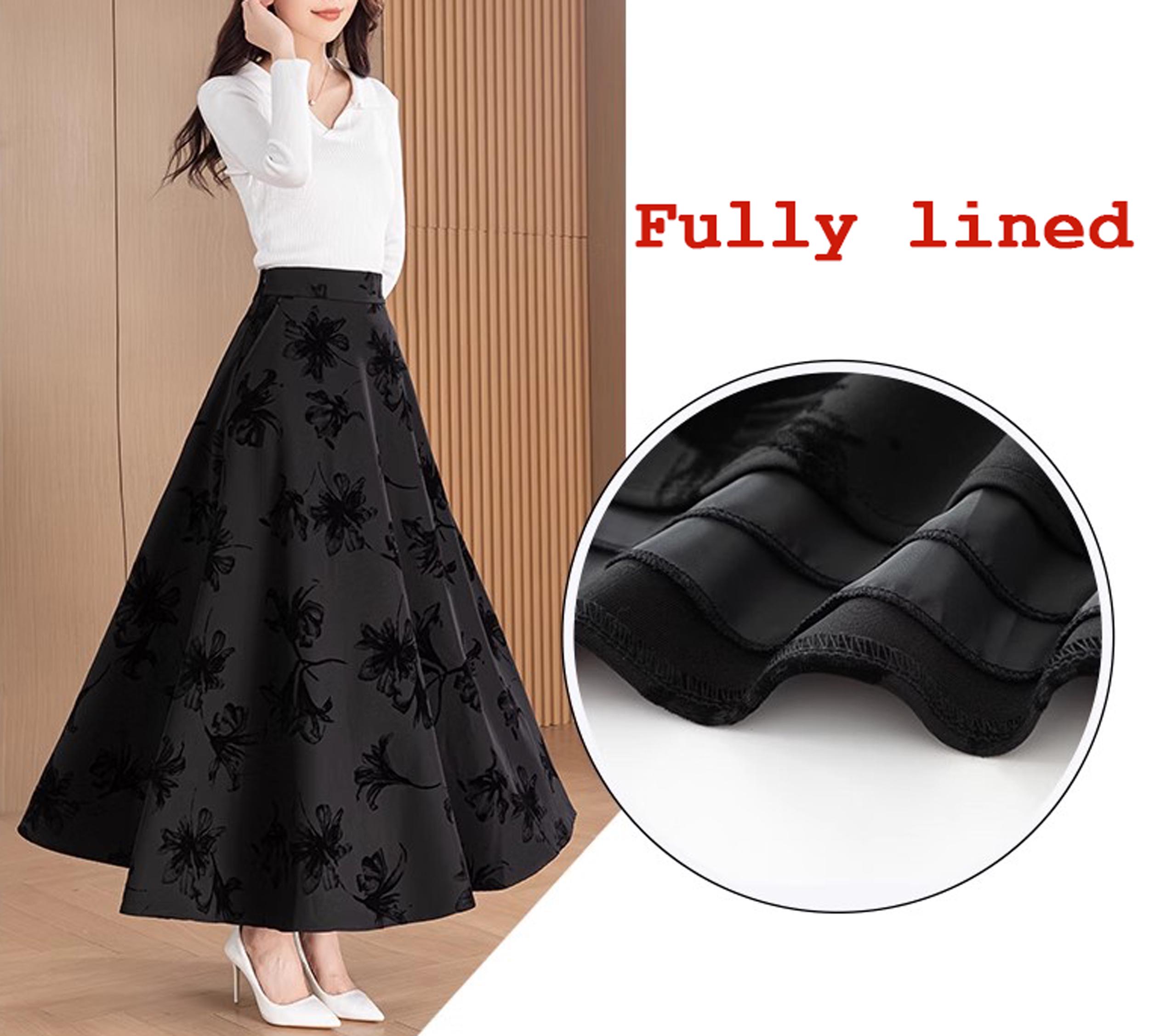 Women's Elastic Waist Skirt, Printed Skirt, Flare Skirt