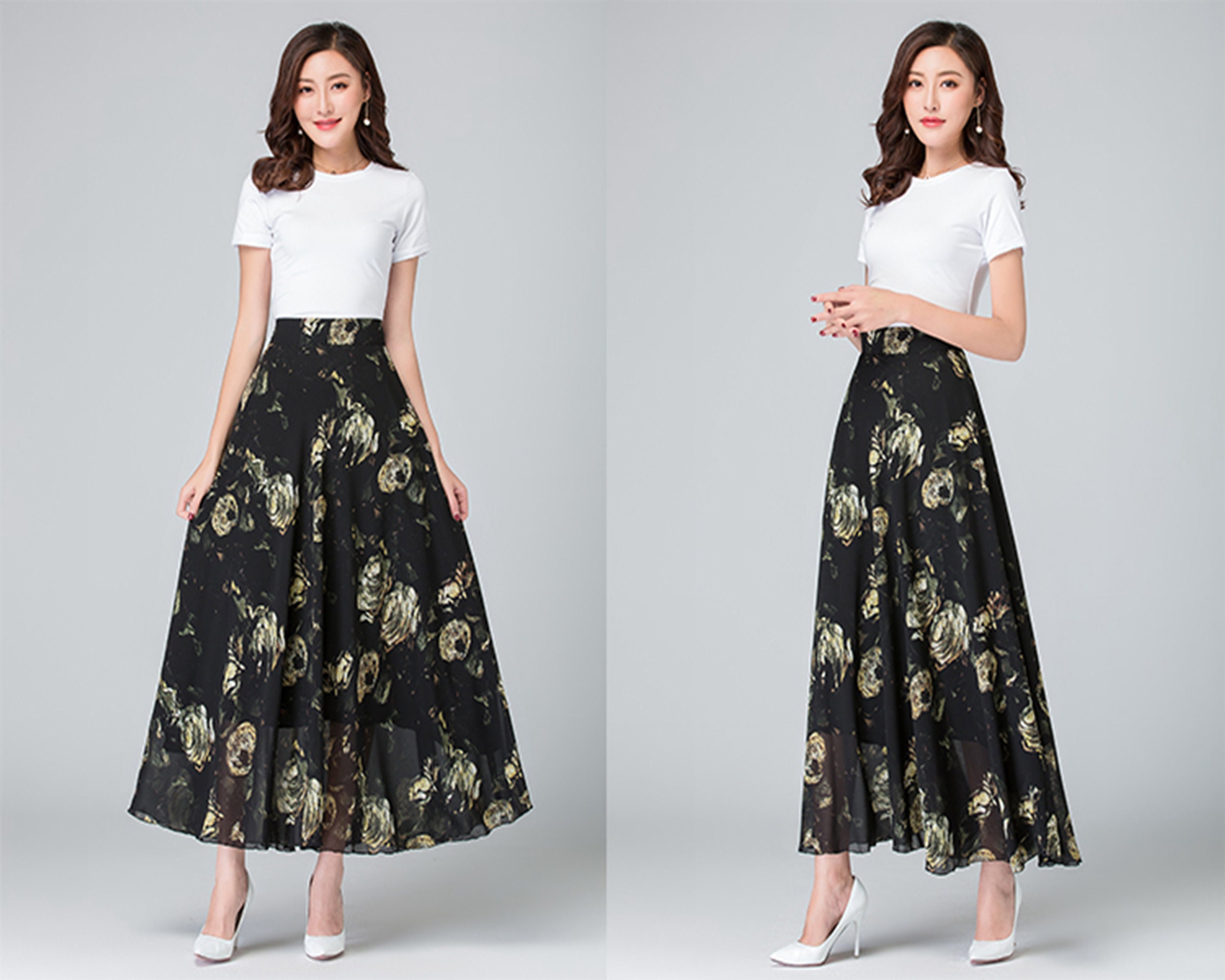 【I AM MARI】Syupeulrin flared skirt ENDLESS SUMMER MAXI SKIRT W SIDE SLIT – Czarina USA