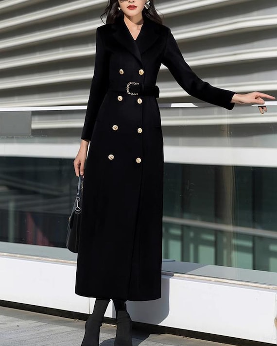 Double Breasted Wool Coat Dress: Long Winter Jacket - Etsy