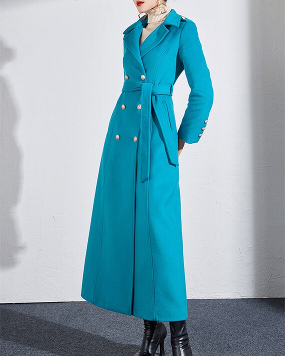 Wool Coat Women, Winter Coat, Long Jacket, High Collar Coat, Coat Dress,  Wool Long Coat, Warm Coat, Plus Size Coat Y0093 
