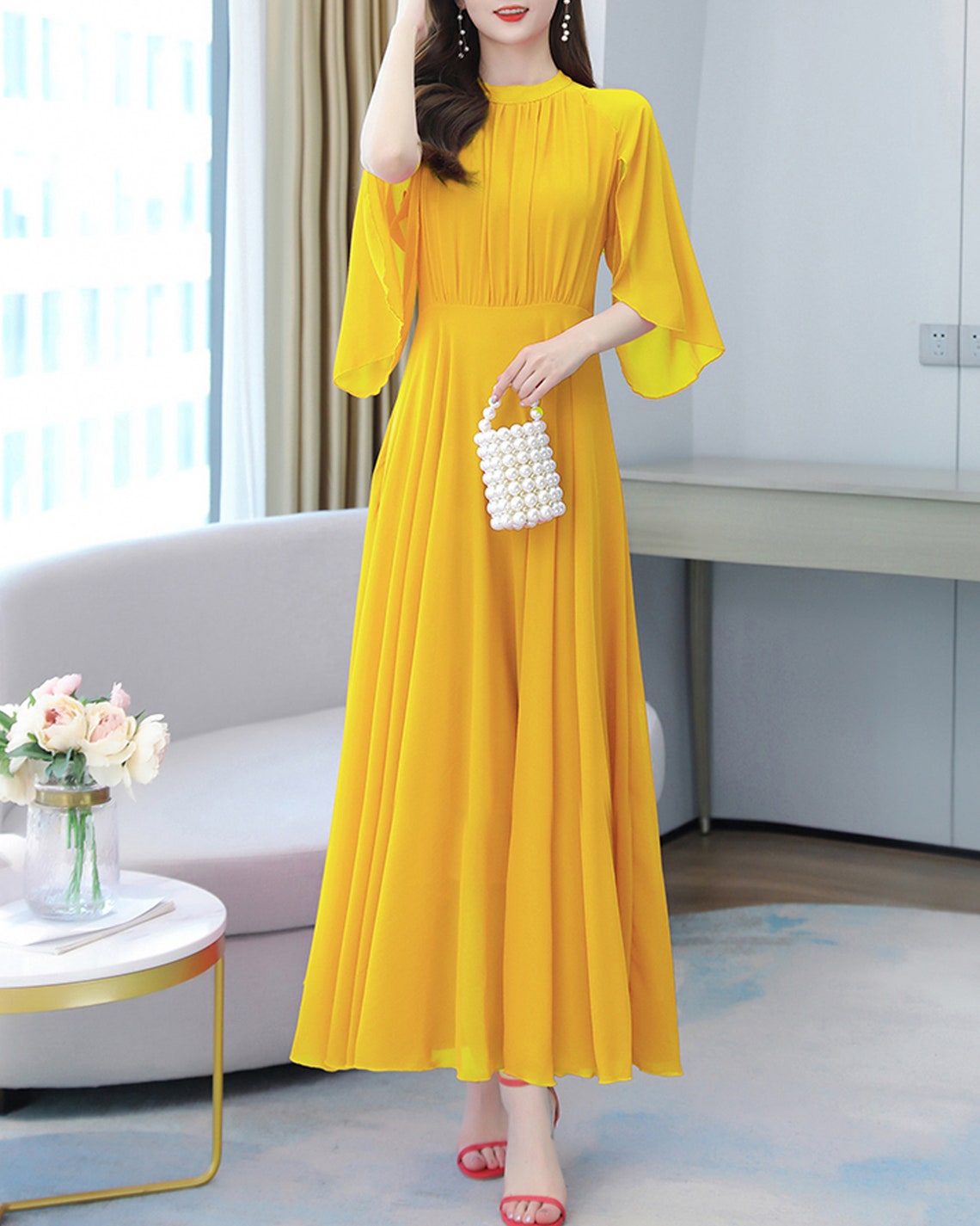 Women's Summer Dress Maxi Dress Short Sleeve Dress Etsy