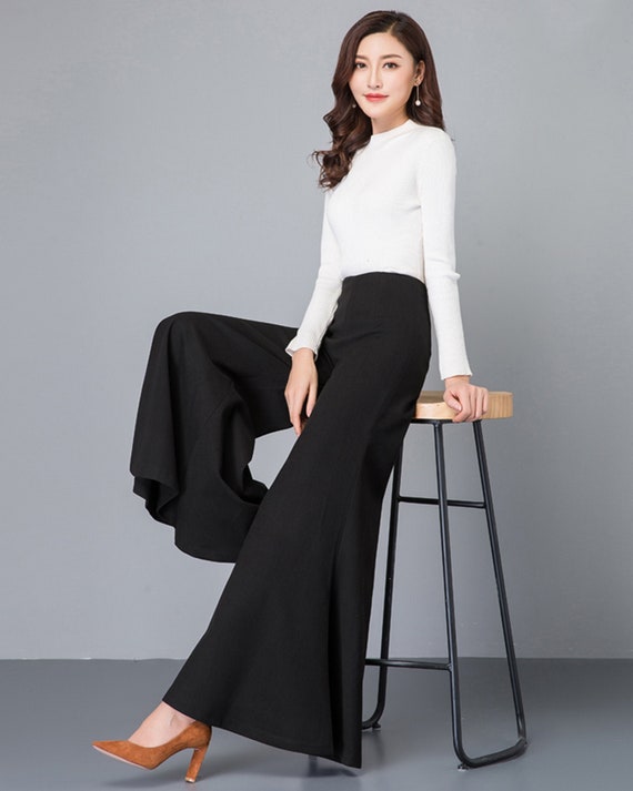 Flare Pants Women, Cotton Pants, Wide Leg Pants, Cropped Pants, Flare Skirt  Pants, Plus Size Trousers, Casual Customized Pants P030 -  Canada