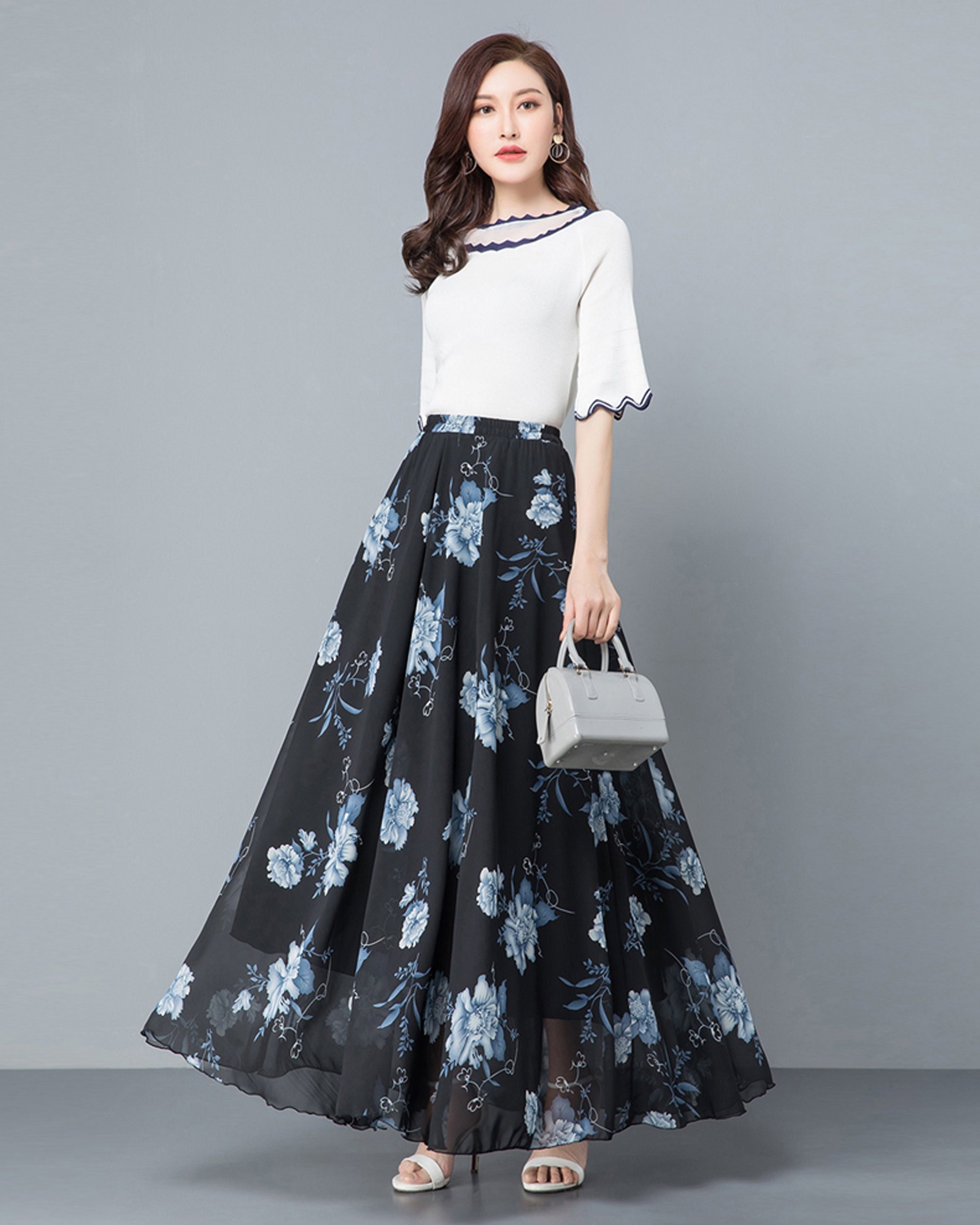 Chiffon Floral Skirt, Printed Skirt, Elastic Waist Skirt, Maxi Skirt, Flare Skirt, High Waist Skirt, Long Skirt, A-line Skirt Q0055 - Etsy Hong Kong Chiffon Floral Skirt, Printed Skirt, Elastic Waist Skirt, Maxi Skirt, Flare Skirt, High Waist Skirt, Long Skirt, A-line Skirt Q0055 - Etsy Hong Kong