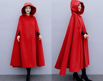 【新品未使用タグ付】merph / ウールヘリンボーンケープコート フォックスファー付ケープコート「K484」/ウール100% -RUIRUE