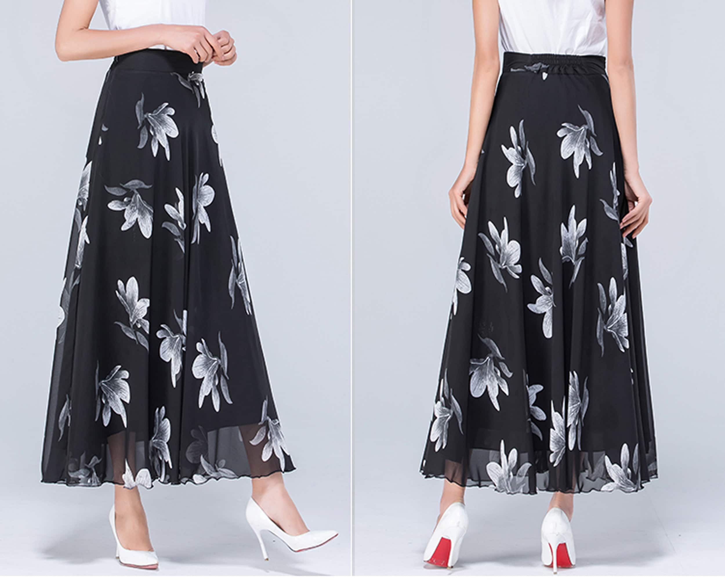 ★関税/送料込★MSCHF X HELINOX BELTED WRAP SKIRT Chiffon Floral Skirt, Printed Skirt, Elastic Waist Skirt