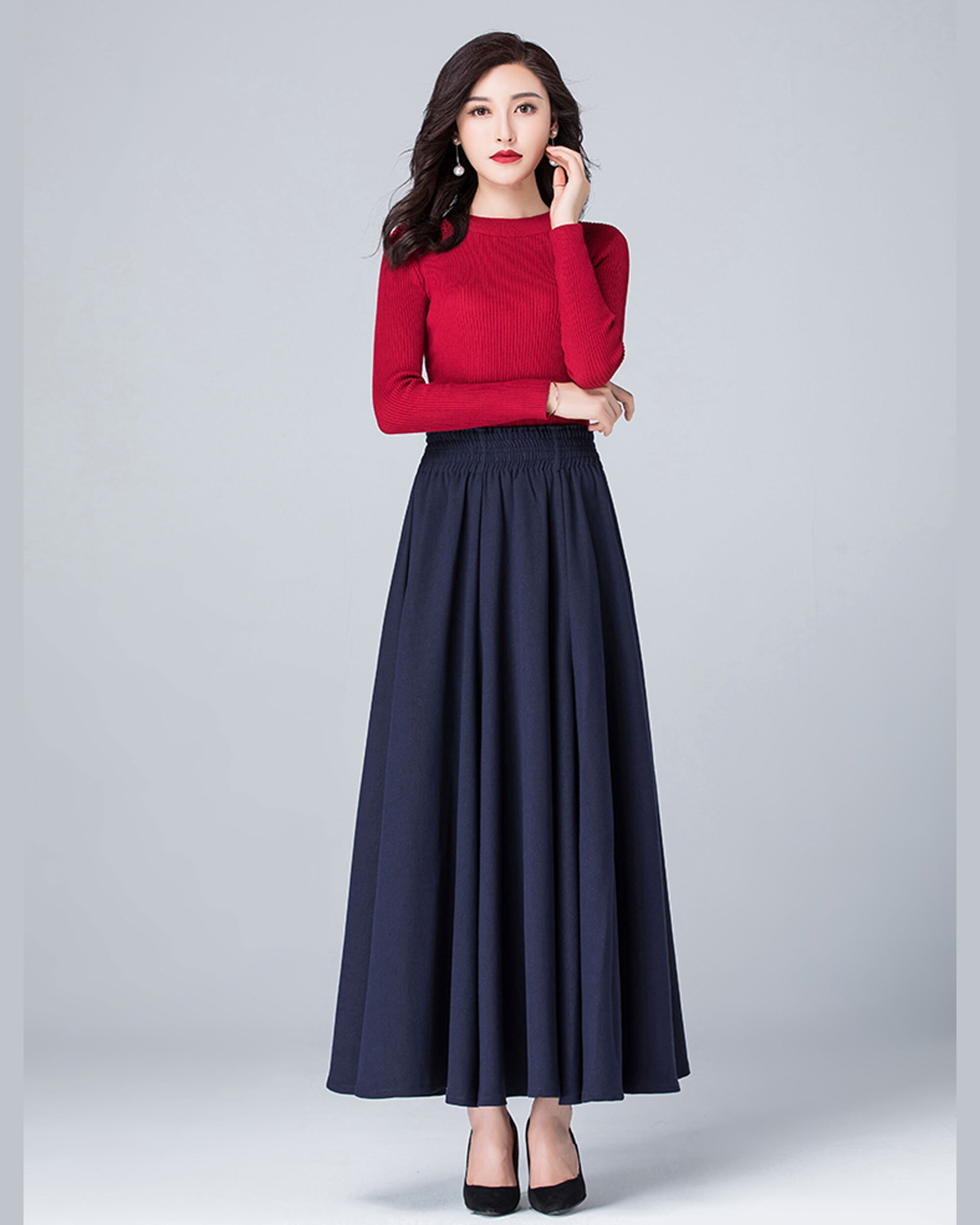 スカート KOLEAT Fluffy ver winter warm flare long skirt black KLWYFLS Lola Fleece Flare Long Skirt – ii_아이아이