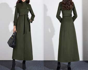 Long Wool Coat Dress: Double Breasted Winter Jacket