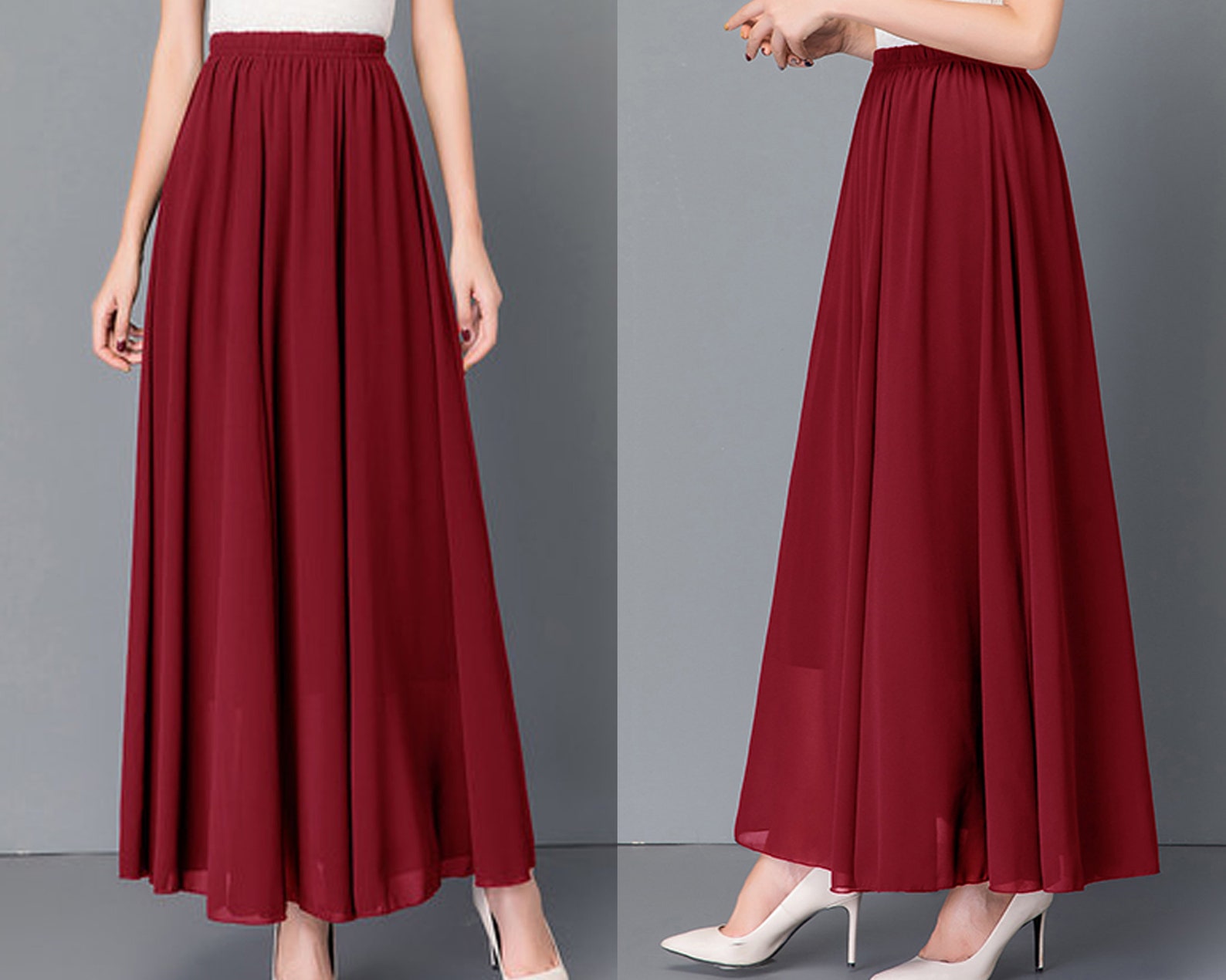 Flare Skirt With Elastic Waist