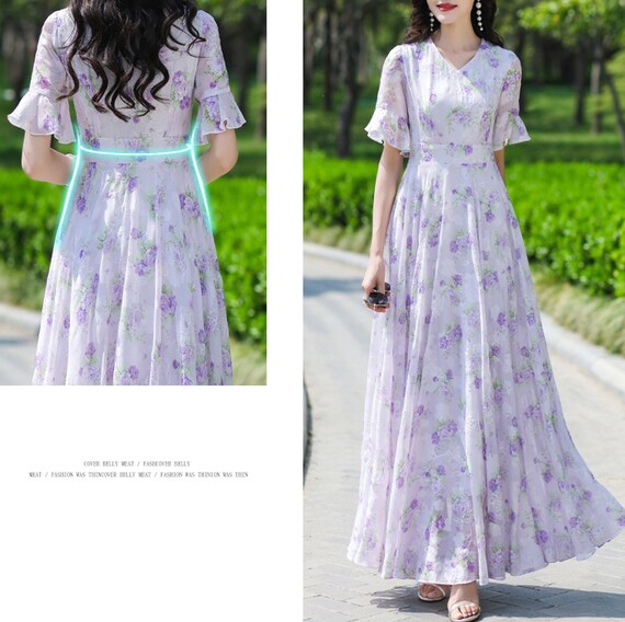 Floral Dress, Maxi Dress, Chiffon Dress, Printed Dress