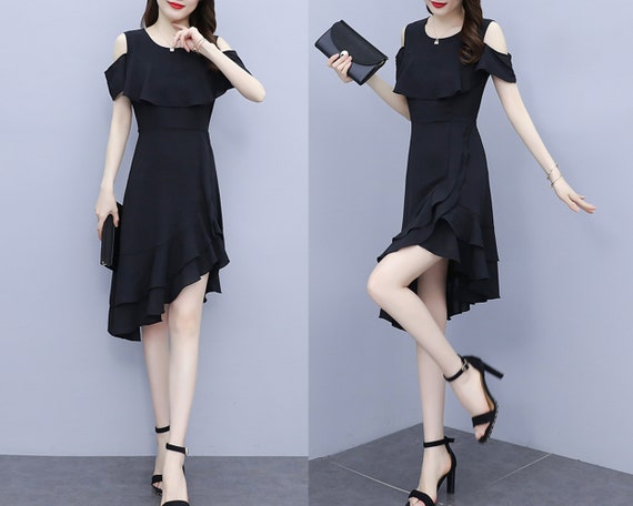 Women s Asymmetrical Dress Short Sleeve Dress Summer Dress A