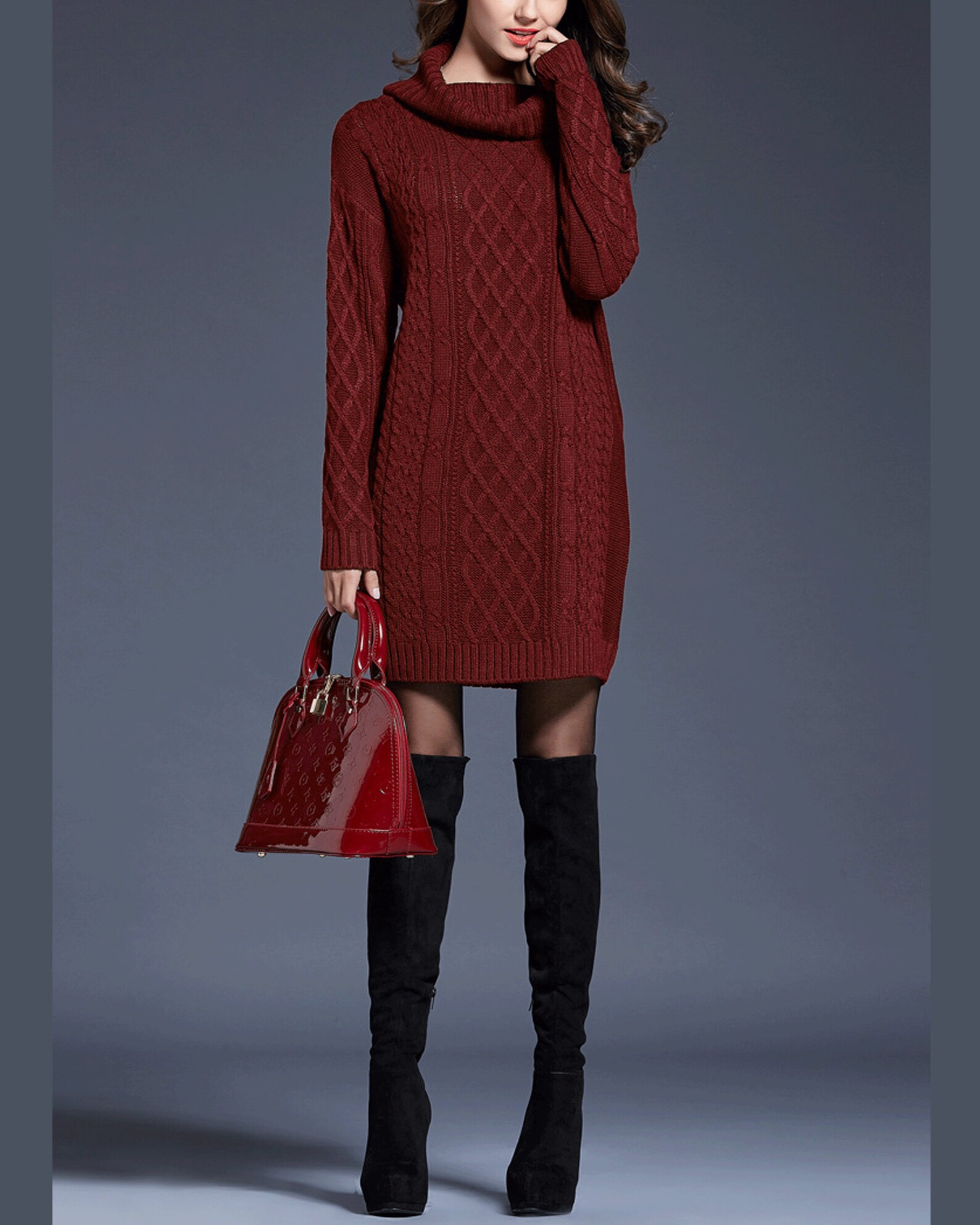 Roll Neck Jumper Dress White Wool Longline Tunicknit Jumper Etsy