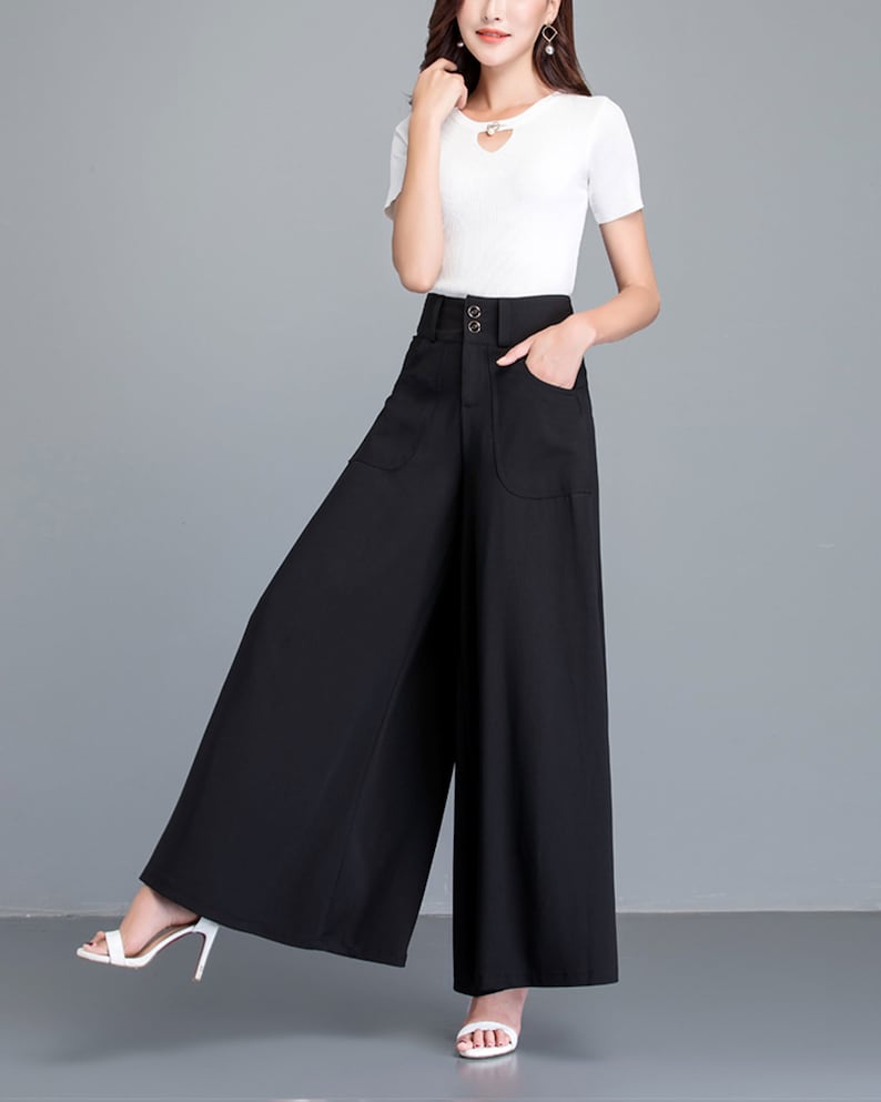 Flare Skirt Pants Cropped Pants Plus Size Trousers Wide Leg - Etsy
