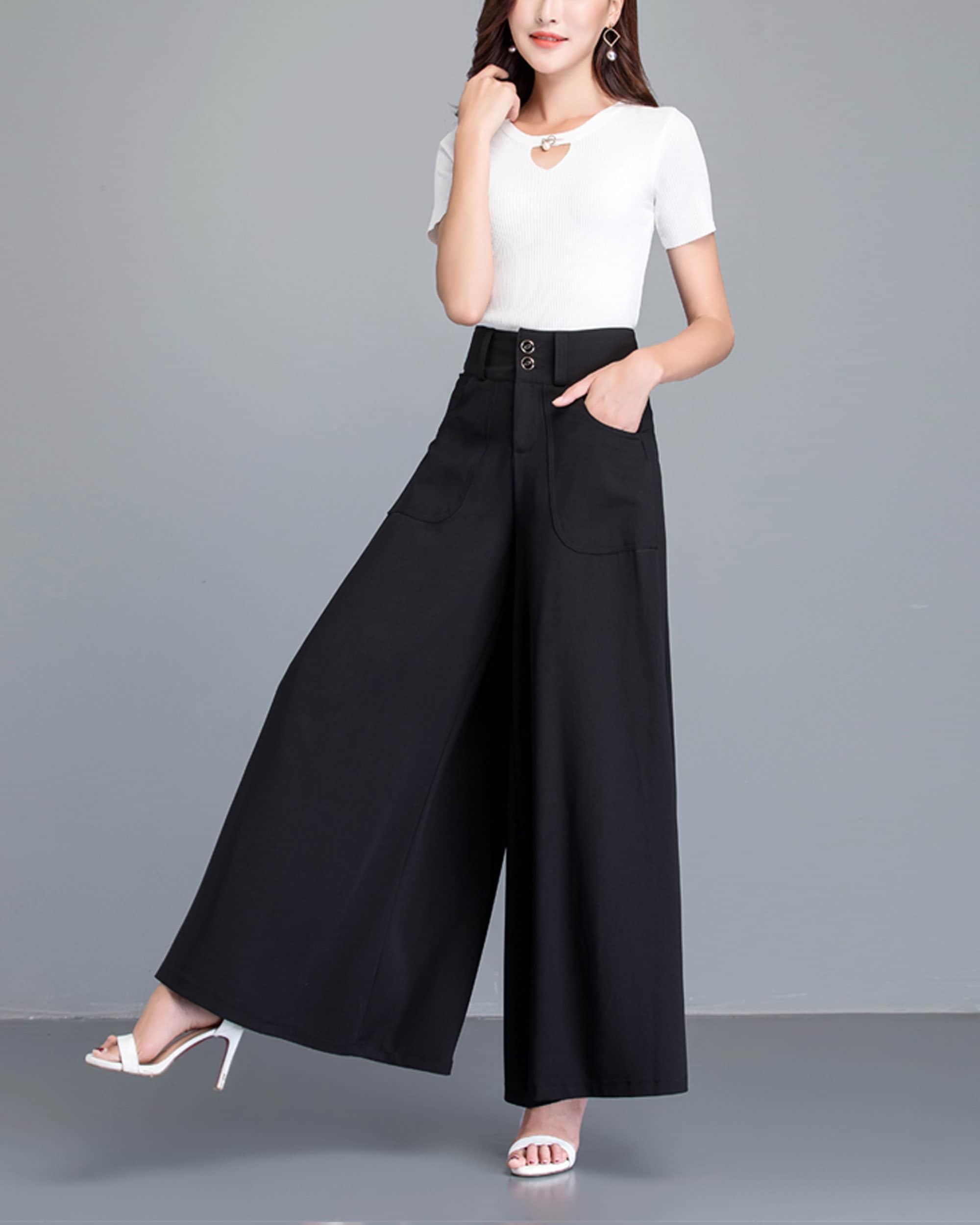 Flare Skirt Pants, Cropped Pants, Plus Size Trousers, Wide