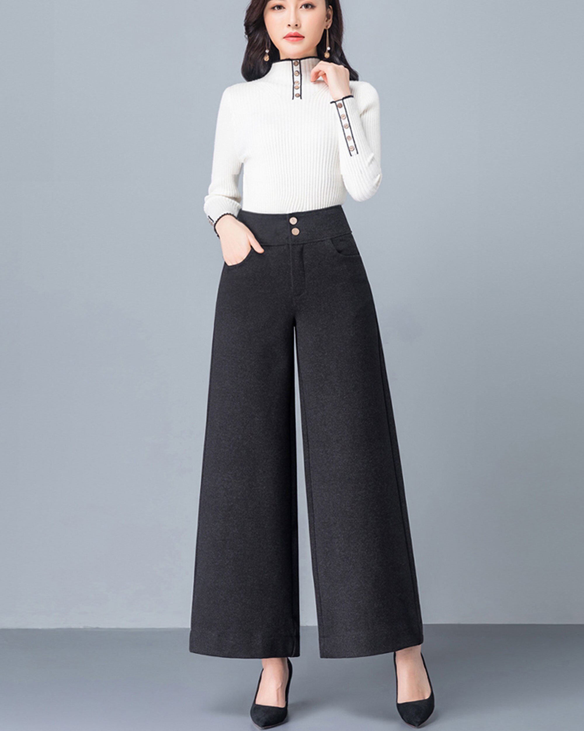 ★ POSZER★ Wide tutu cotton pants charcoal 241WTTCP004 CloudKnit Wide Leg Pant