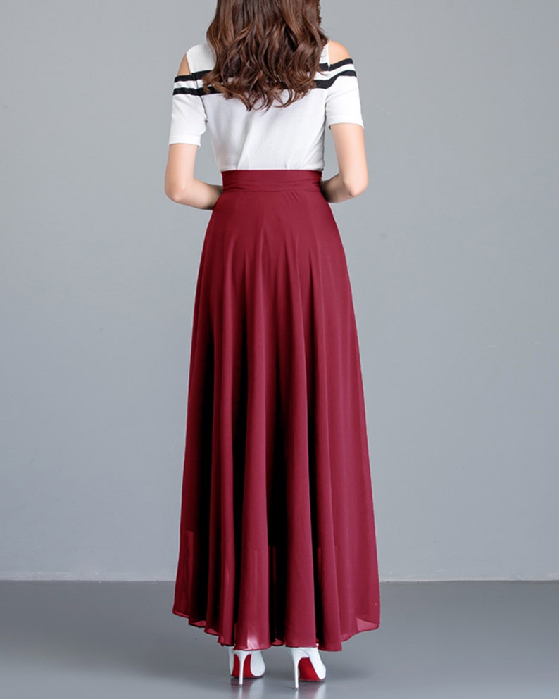 Women's Maxi Skirt Chiffon A-line Skirt Long Skirt High - Etsy