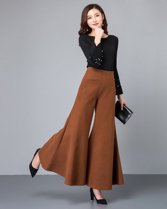 Flare Pants Women Cotton Pants Wide Leg 